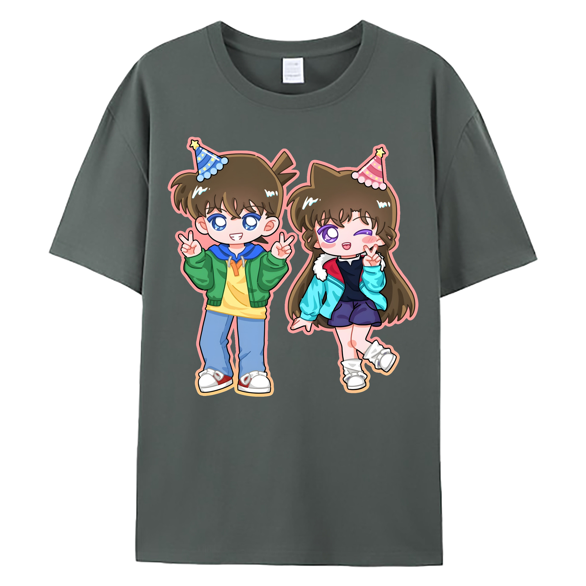 （画像用） 名探偵コナン 毛利 蘭 もうり らん、モーリ ラン Detective Conan Rachel Moore 綿100％ メンズ半袖Tシャツ｜肌触りやわらか＆通気性